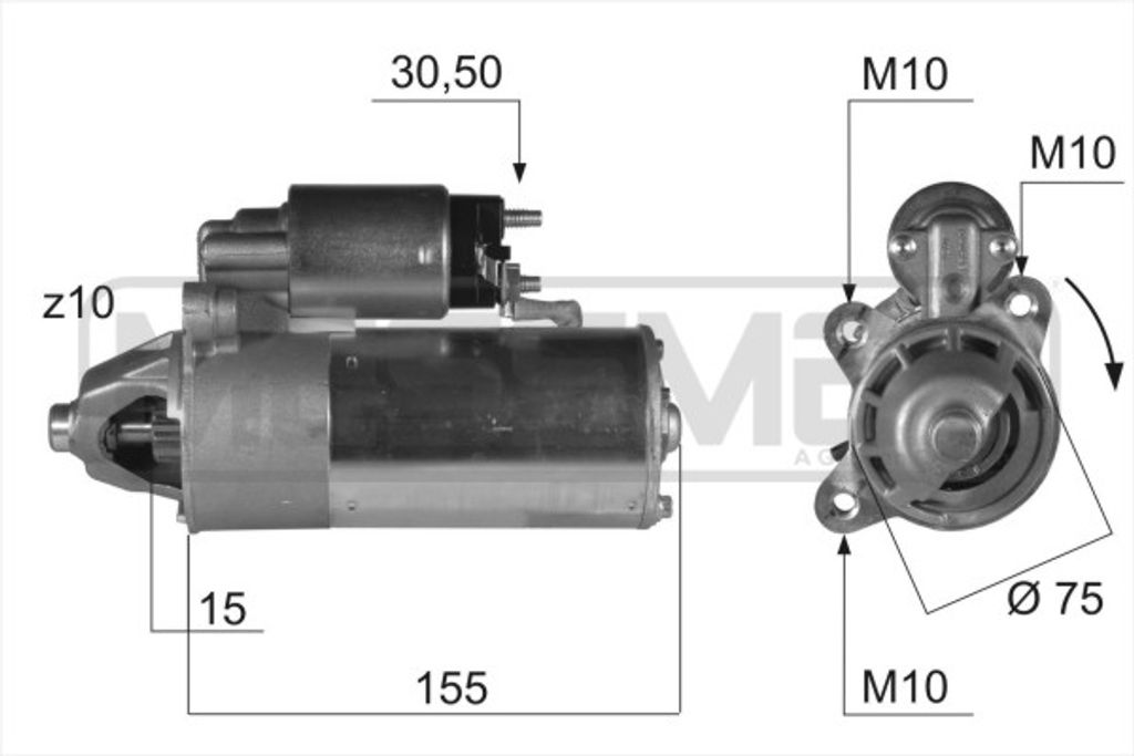 ERA 220413A Starter Anlasser 1,4kW für FORD TRANSIT CONNECT (P65, P70, P80) 12V