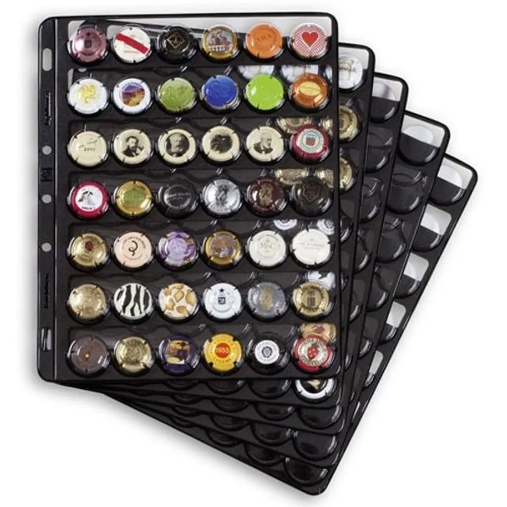 Rangement capsules de bière et champagne lot de 5 boîtes noires COMPART