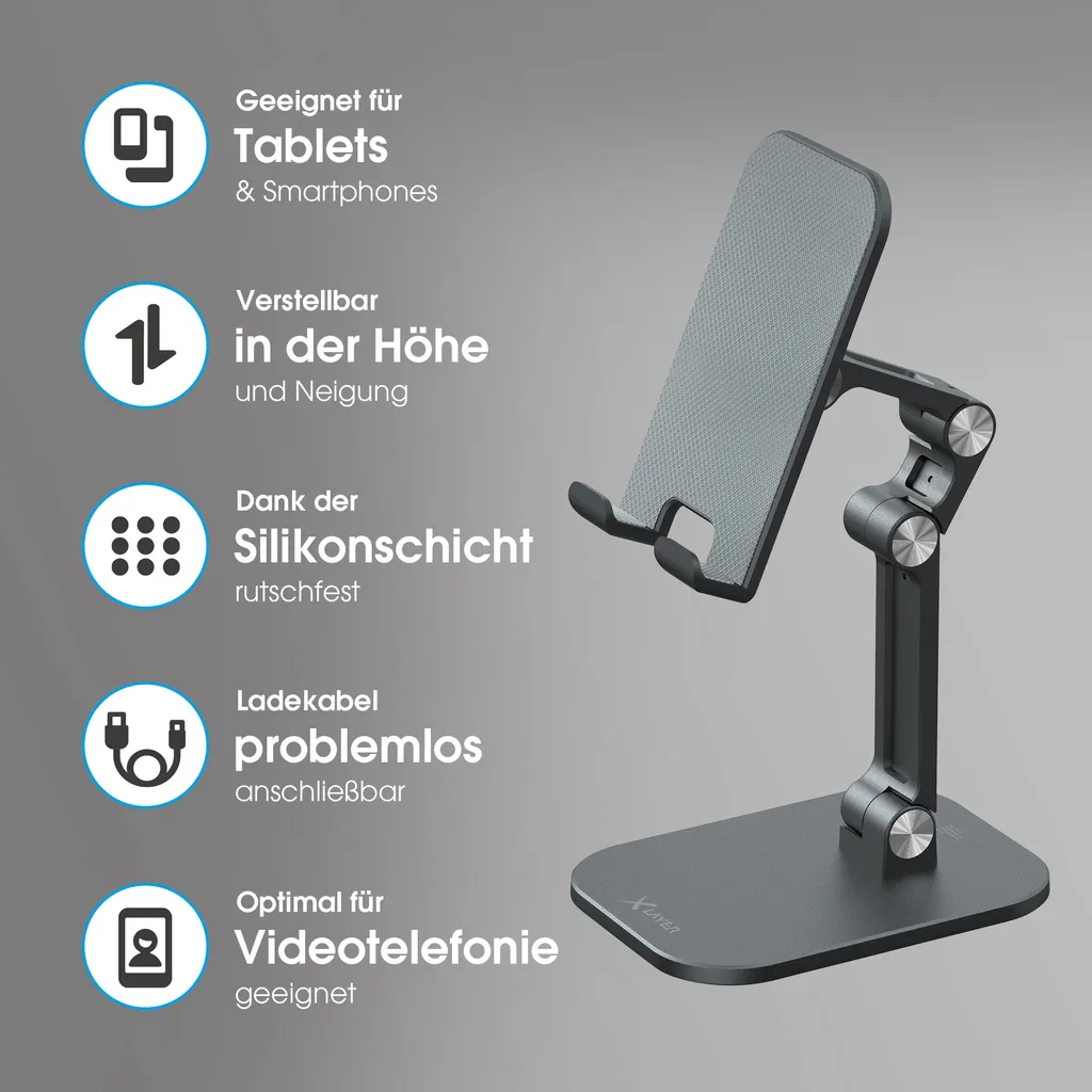 Support XLayer Noir Orientable et Pliable pour Tablette Tactile - 5