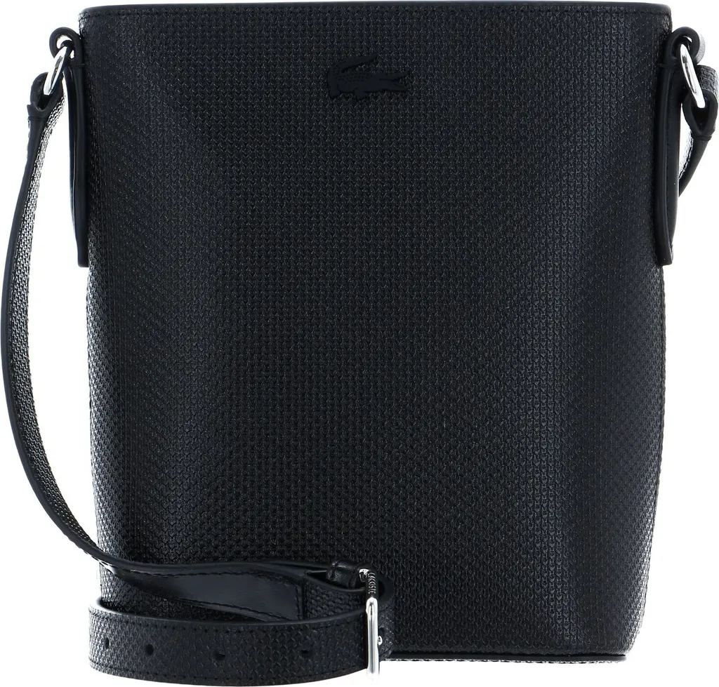 Sac Bandoulière Vertical Chantaco Lacoste en Cuir de Vachette Noir