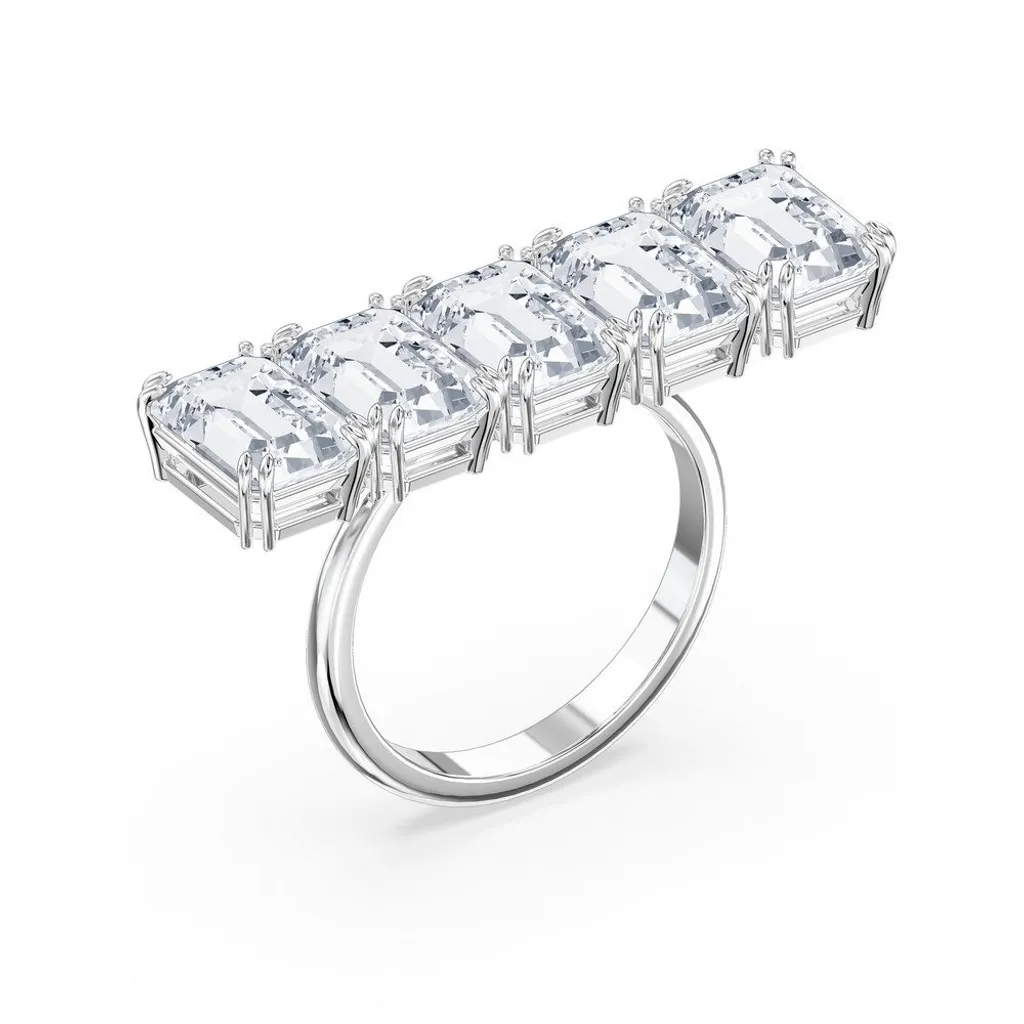 Anello da donna Swarovski Millenia con taglio ottagonale, bianco, rodiato, misura 52 5609008