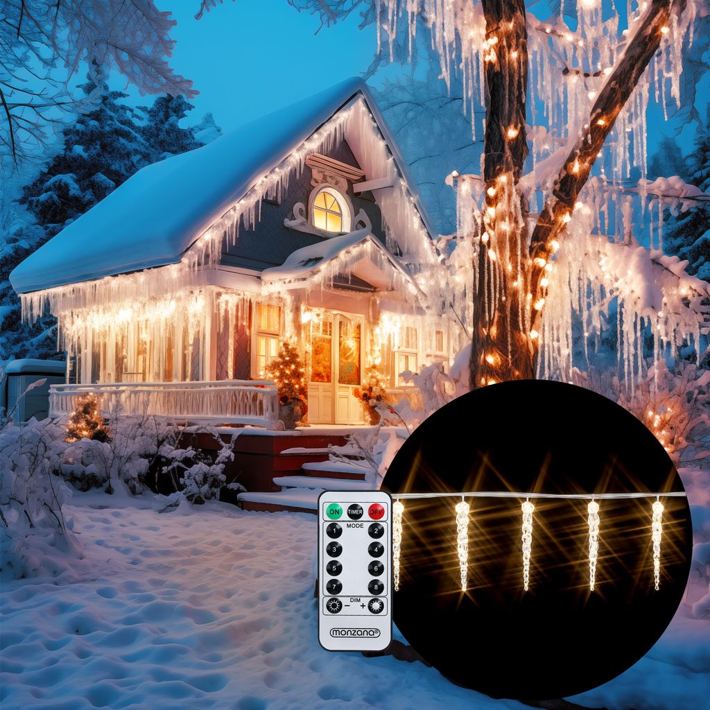 MONZANA® 40-80 LED Eiszapfenlichterkette Fernbedienung 8 Produktbild 
