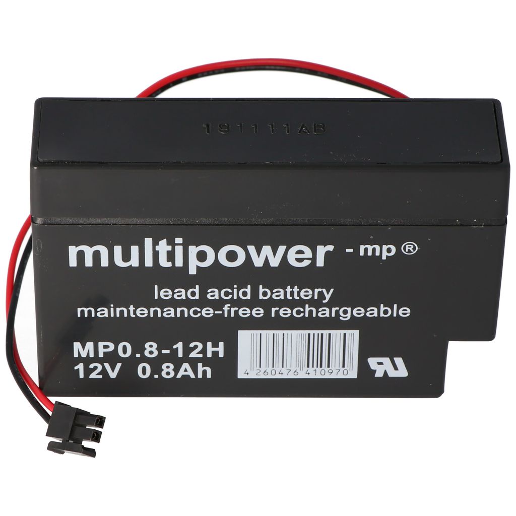 Multipower MP0.8-12H Blei Akku mit Molex 43025-200 Stecker Produktbild 
