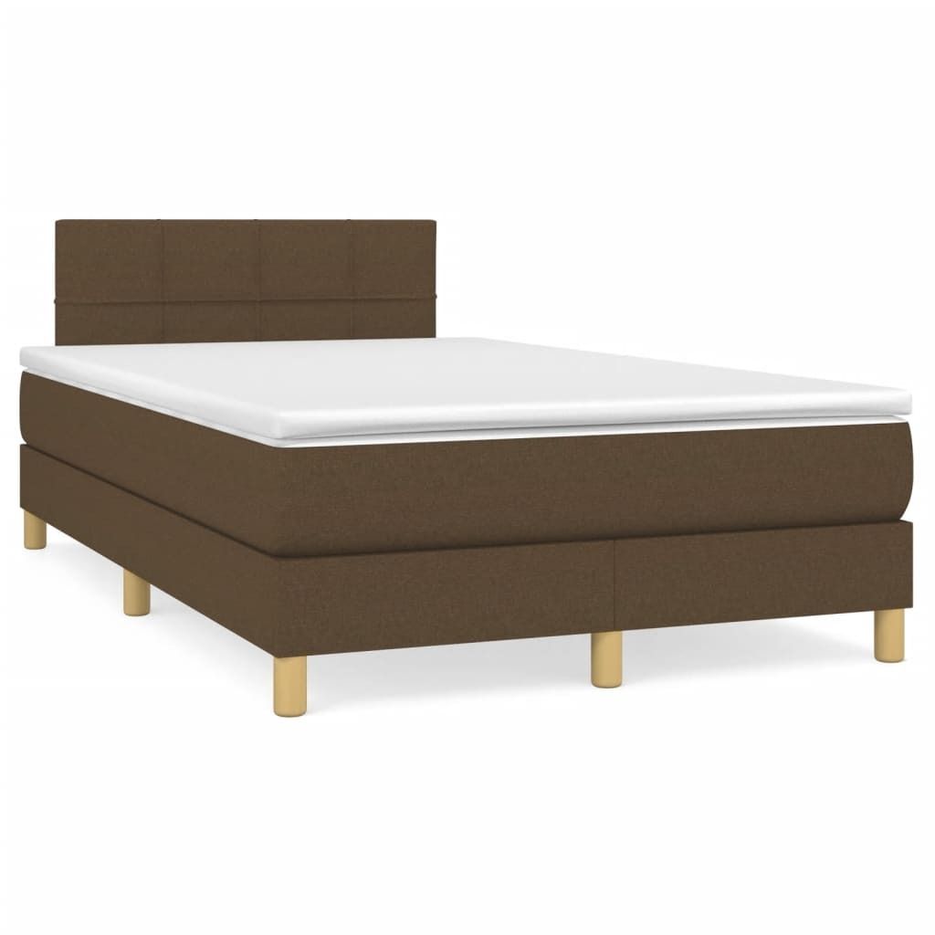 Boxspringbett mit Matratze & LED Dunkelbraun 120x190 cm Stoff - Klassische Betten 3270091