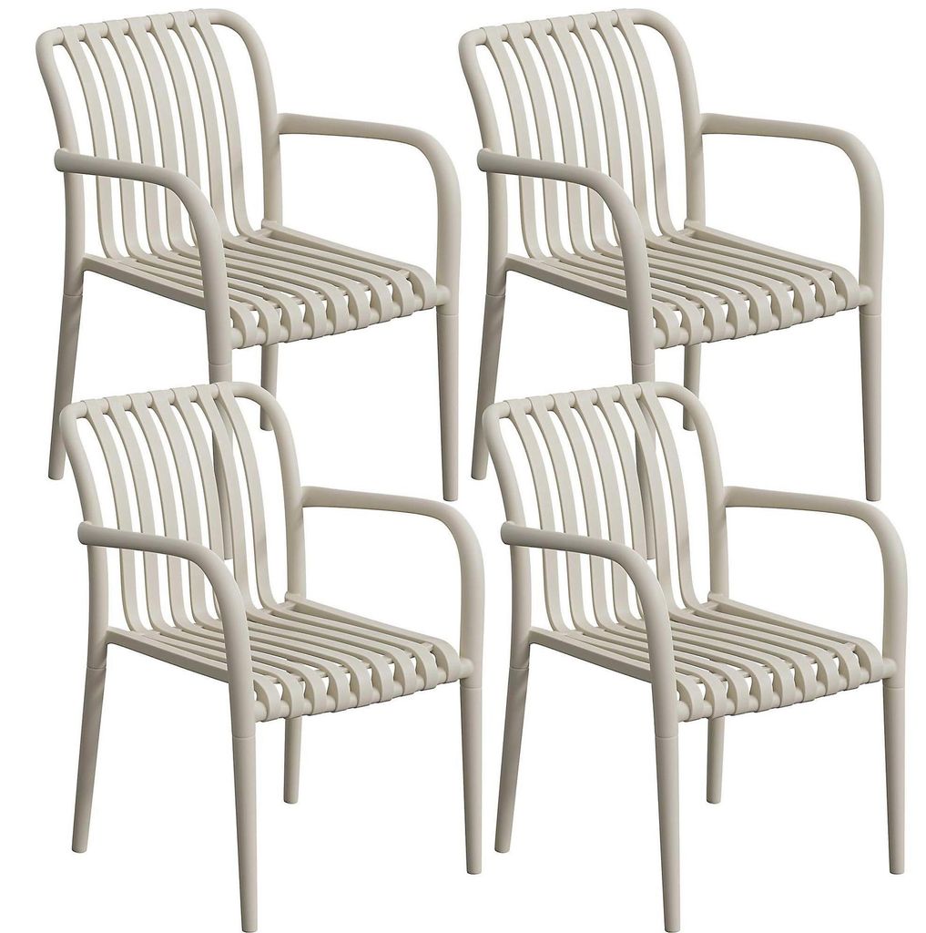 di volio Gartenstuhl Set CARISI, Kunststoff-Gartenstühle 4er Set für Balkon & Terrasse - beige