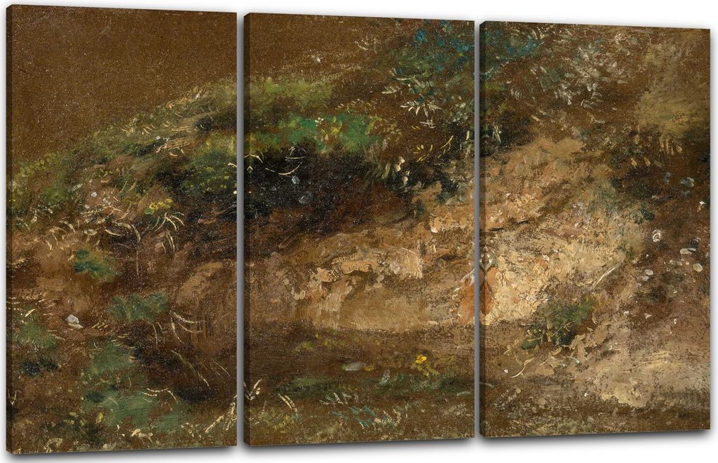 Leinwandbild 3-teilig (120x80cm): John Constable - Das Gestrüp, echter Holz-Keilrahmen inkl. Aufhänger, handgefertigt in Deutschland