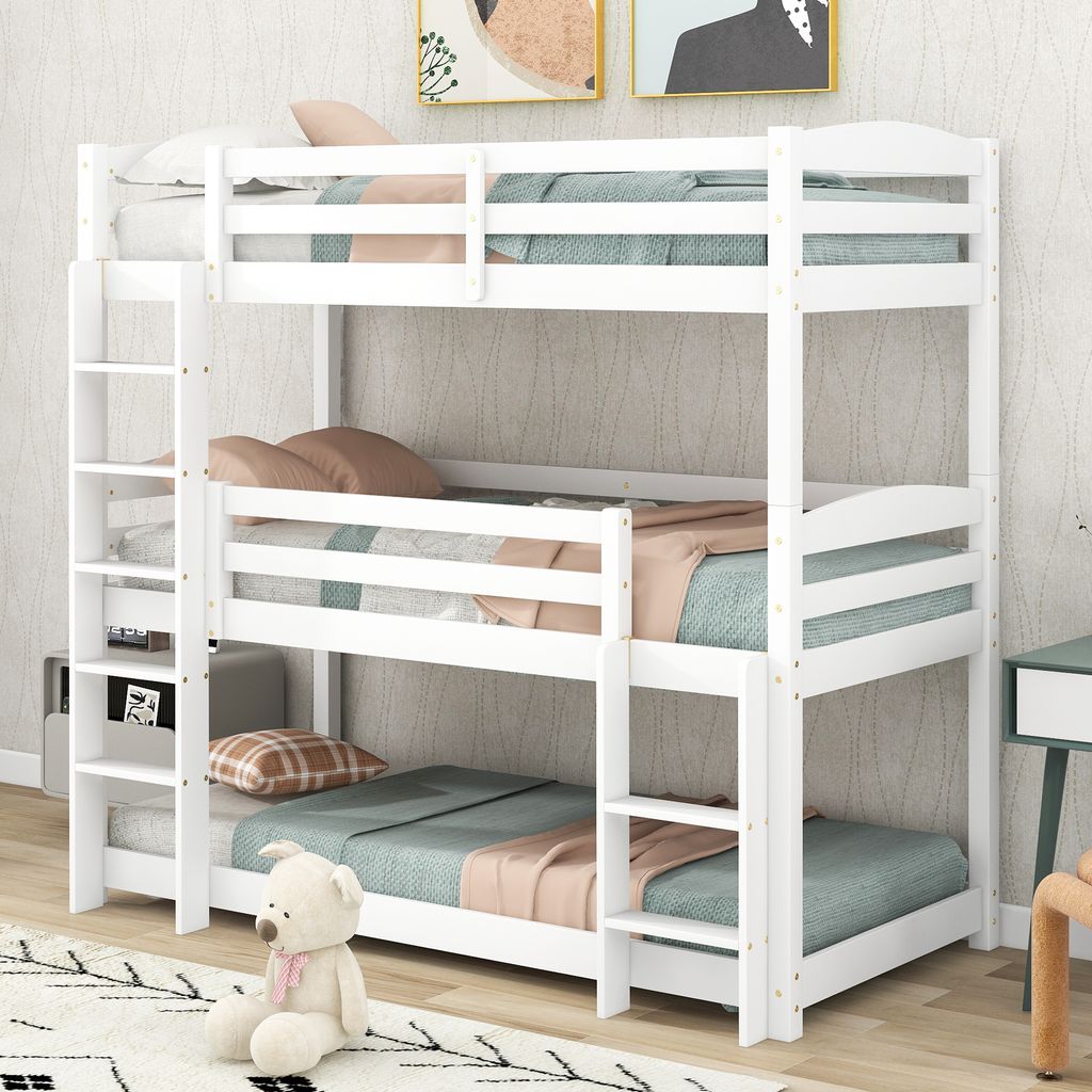 Etagenbett mit 3 Schlafgelegenheiten und Rollrost, 90x200 Produktbild 