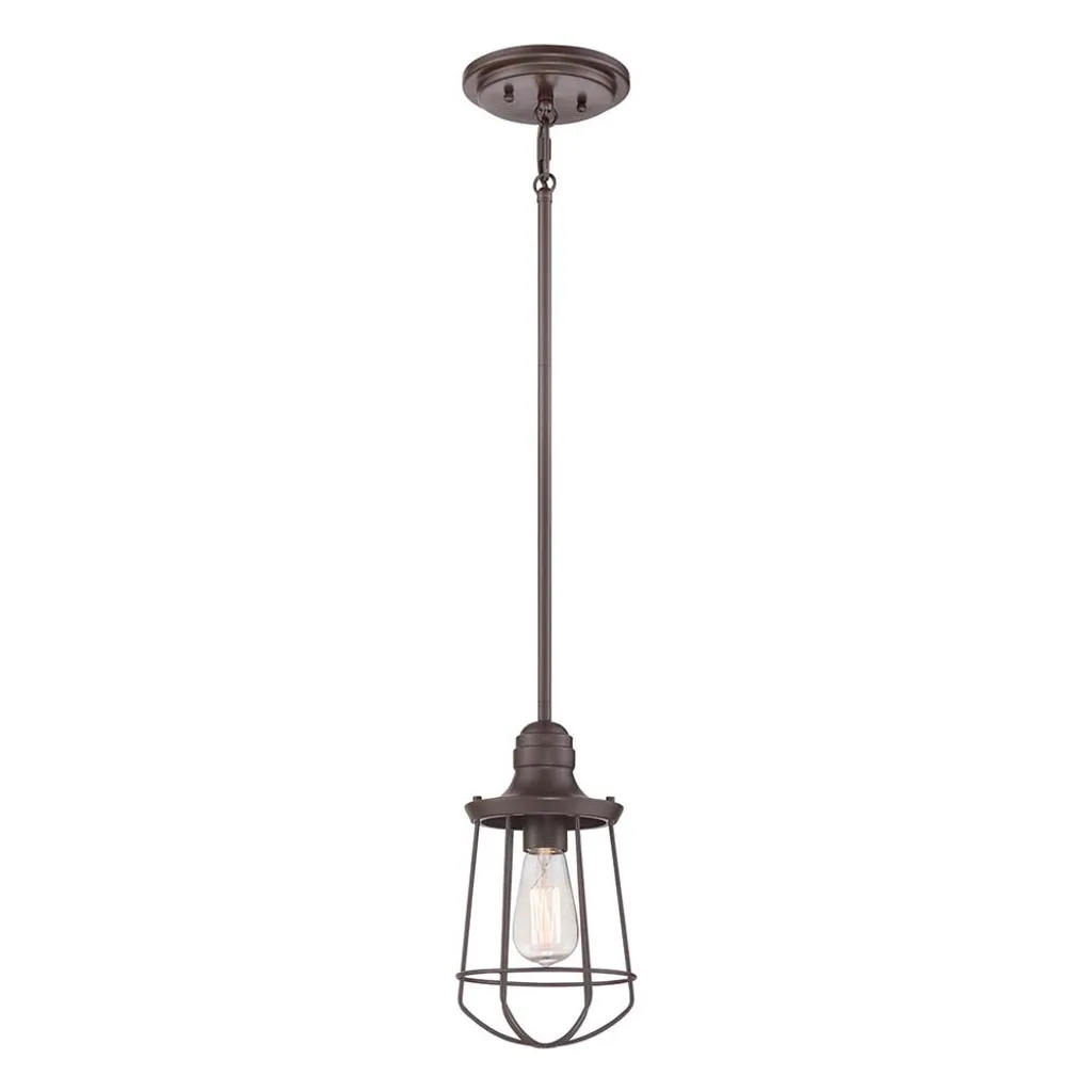 Luminaire d'extérieur suspendu style vintage marron E27 60W Quoizel