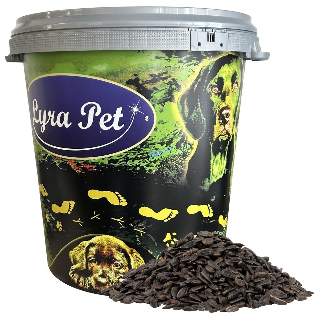 10 kg Lyra Pet® Sonnenblumenkerne schwarz in 30 L Tonne Produktbild 