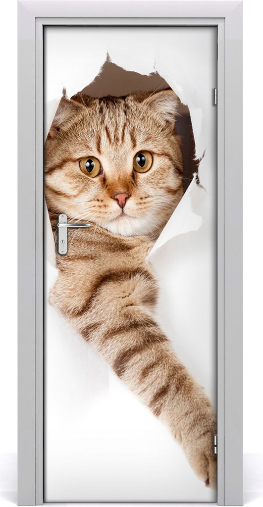 Tulup Türaufkleber 75x205 cm Dekorative Aufkleber Selbstklebend Wasserdichte Tapete Abnehmbar Schlafzimmer Wohnzimmer Wohnkultur - Katze Wand