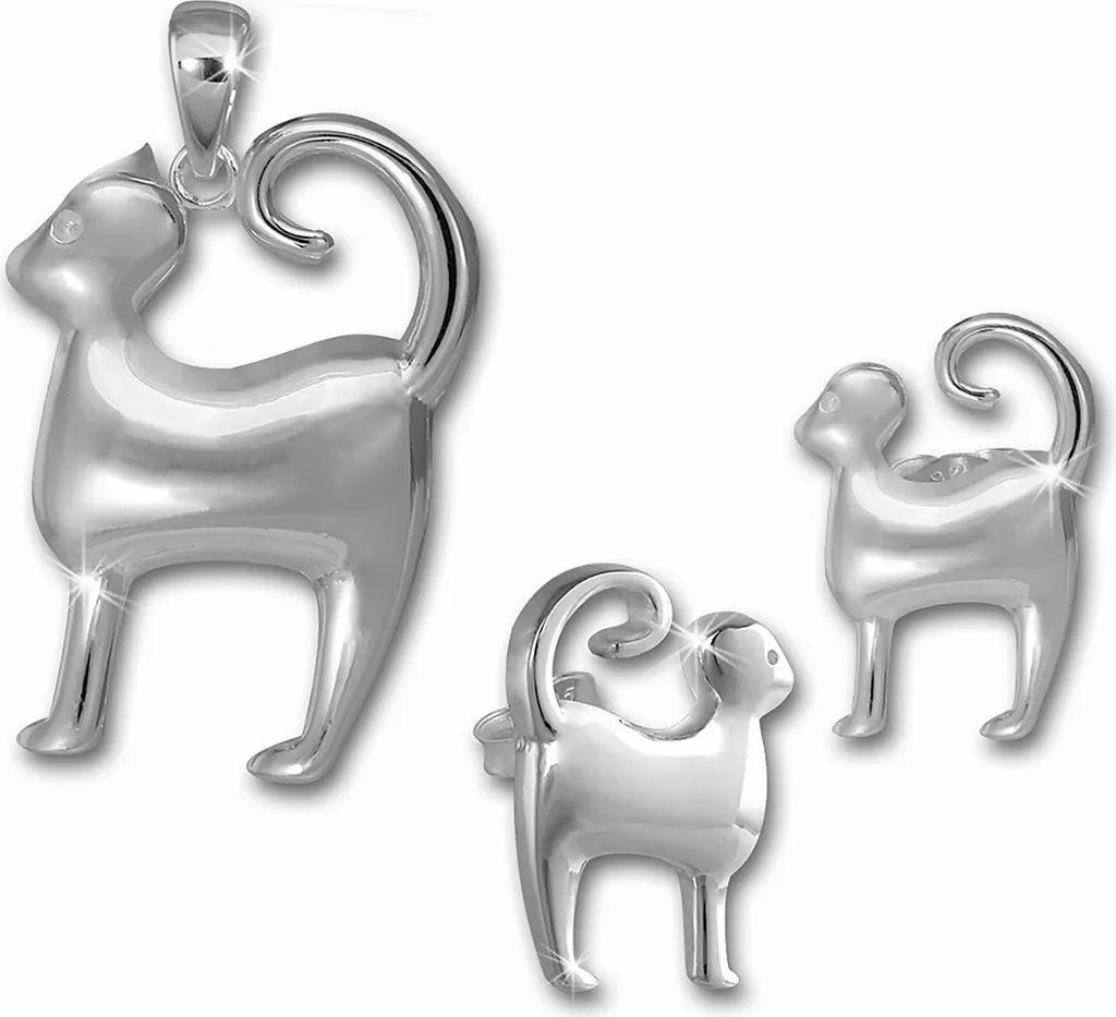 Parure Bijoux Chat en Argent Véritable pour Femme et Fille Teenie-Weenie