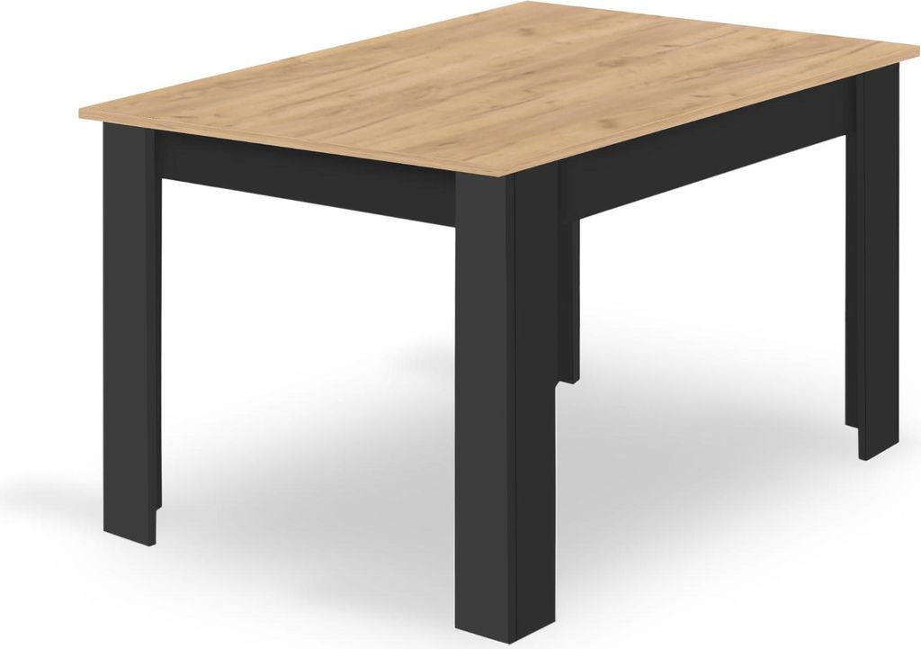 Moderner rechteckiger Esstisch 120 x 80 x 75 cm Artisan Schwarz
