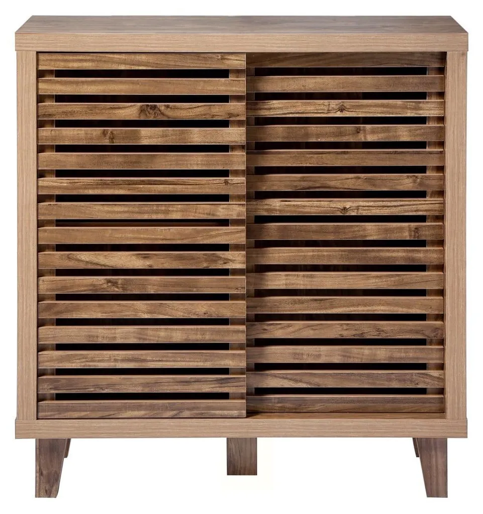 Petit buffet de rangement 80 cm avec portes coulissantes style scandinave