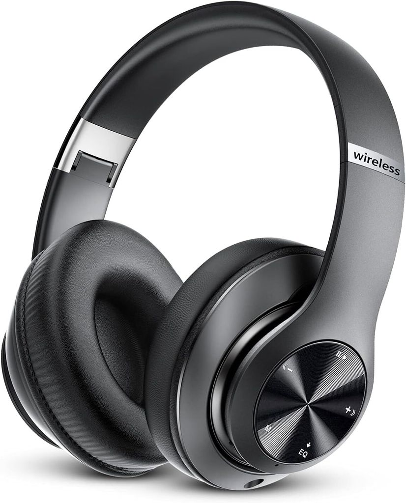 Bluetooth Kopfhörer Over-Ear mit 65 Stunden Spielzeit, kabellose Kopfhörer mit 6 EQ-Modi, HiFi Stereo Kopfhörer mit Mikrofon für Handy/PC/Studium