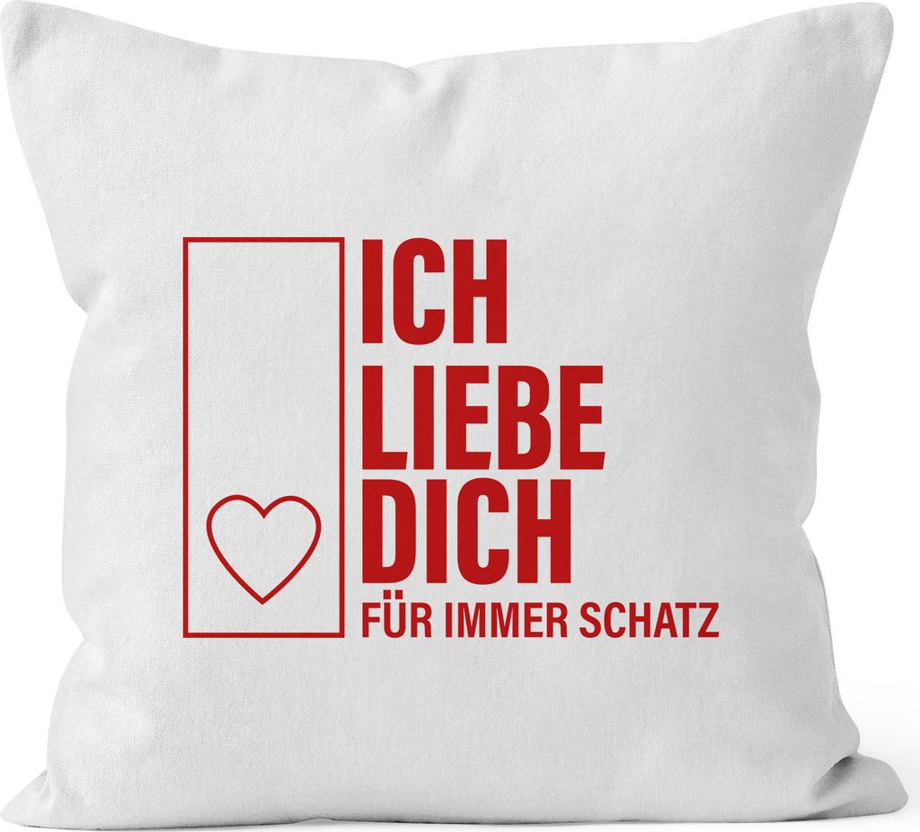 Ich Liebe Dich Geschenk-Kissenbezug für immer Schatz Autiga weiß-rot 40cm x 40cm