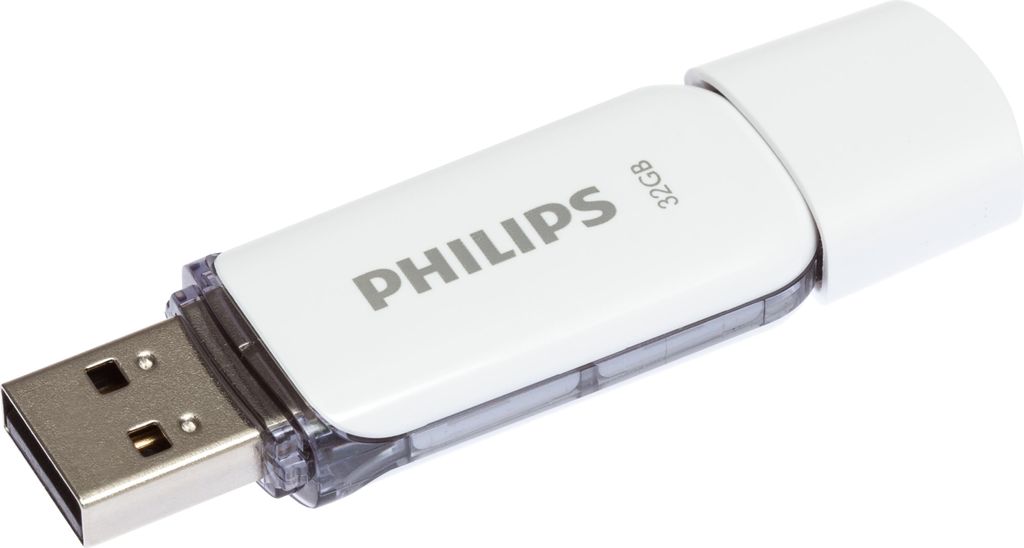 Philips USB-stick 32GB, model Snow, USB 2.0, kleur: grijs Productafbeelding 