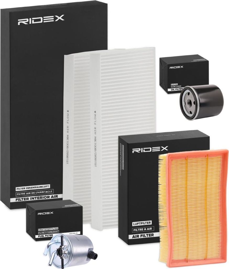 RIDEX Filterset Inspektionspaket Filtersatz für NISSAN NP300 Navara Pickup (D40) Pathfinder III (R51) NP300 Navara Pritsche / Fahrgestell (D40)