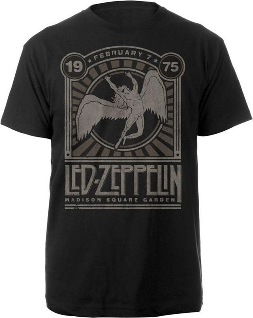 Led Zeppelin Madison Square Garden 1975 Black L T-Shirt