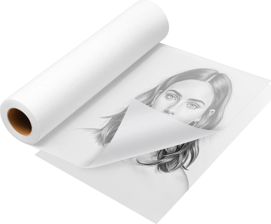30cm x 50m Transparentpapier Rolle, Skizzenrolle 26 g/m? Seidenpapier Malpapier Rolle Schnittmusterpapier Architektenpapier Rolle für Zeichnen Ski...