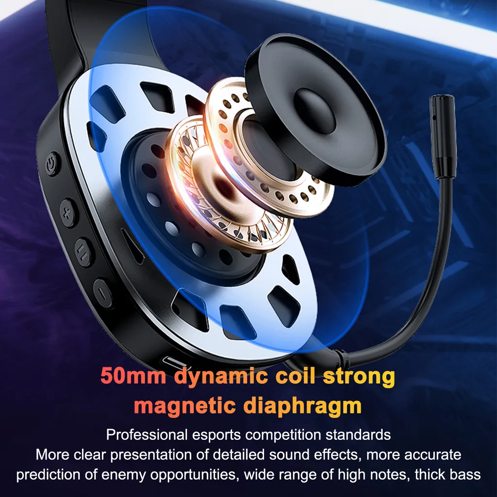 Offerta Cuffie TAIOU Phantom: Gaming 50mm e Tripla Modalità - 5