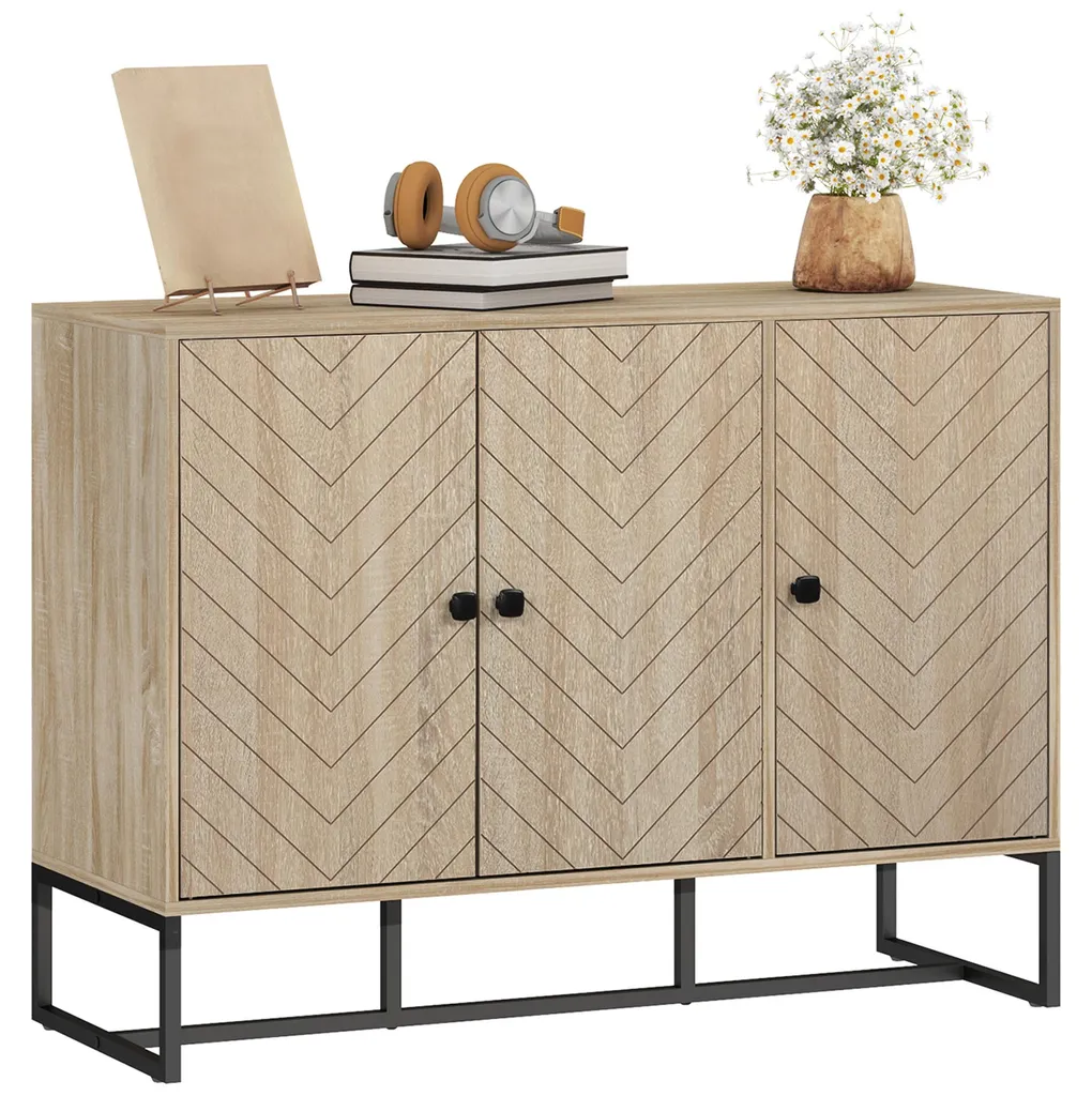 Organisez votre intérieur avec ce buffet 2 portes chêne gain de place