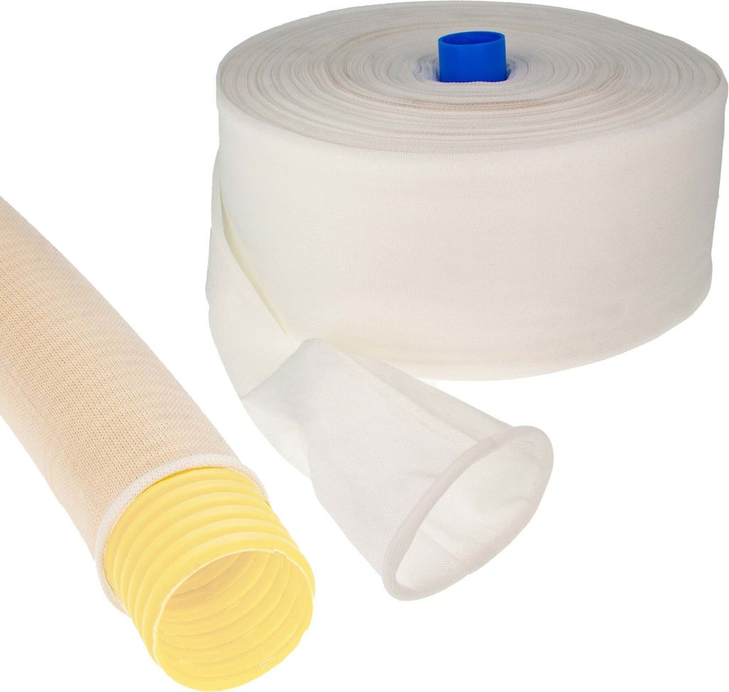 tecuro Filterstrumpf - Filterschlauch - Filtervlies für Drainagerohr Ø 65 mm DN 65 - Nylon - Meterware