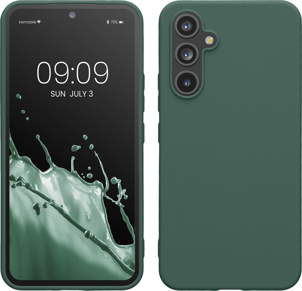kwmobile Hülle kompatibel mit Samsung Galaxy A54 5G Hülle - TPU Silikon Handyhülle - Schutzhülle stoßabsorbierend flexibel - Case in Tannengrün
