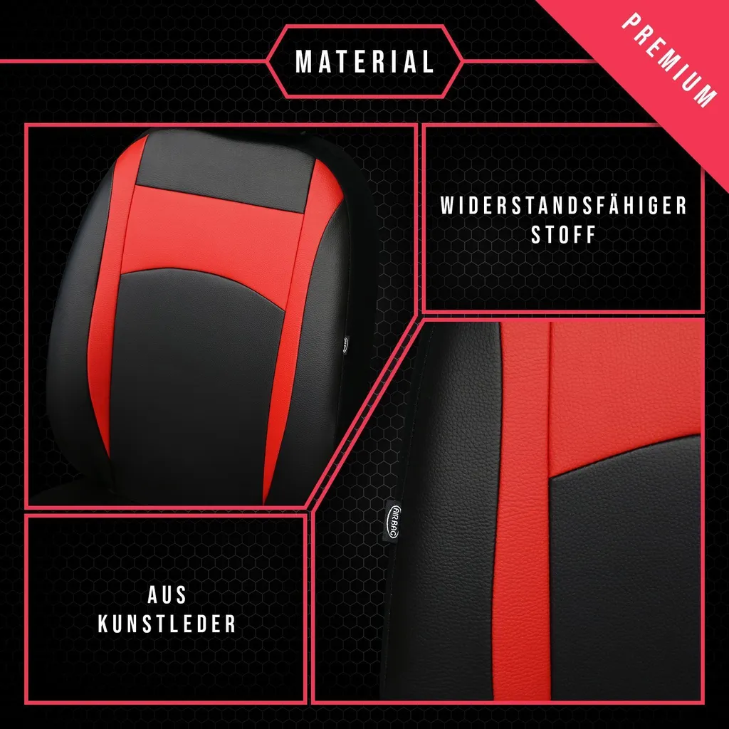 Coprisedili Auto Universali Peugeot 3008 Rossi | Set Completo Nuovi - 7