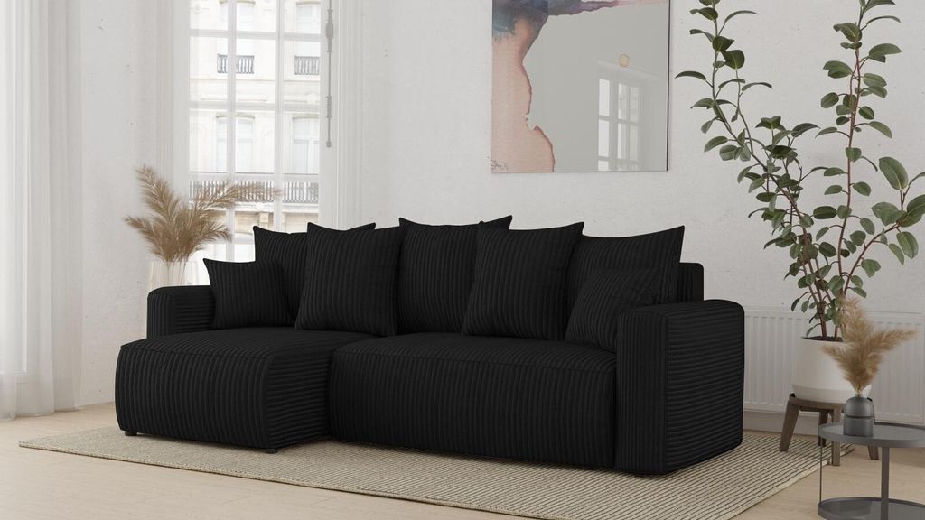 Ecksofa mit Schlaffunktion und Bettkasten DENVER – L-Form Produktbild 