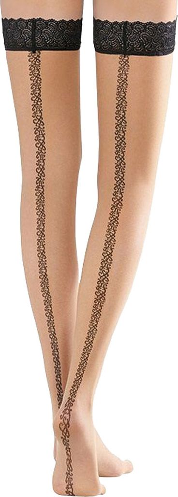 Halterlose Strümpfe mit edler rückwärtiger Naht EXQISIT BACHSEAM 20DEN cashmere-35.37