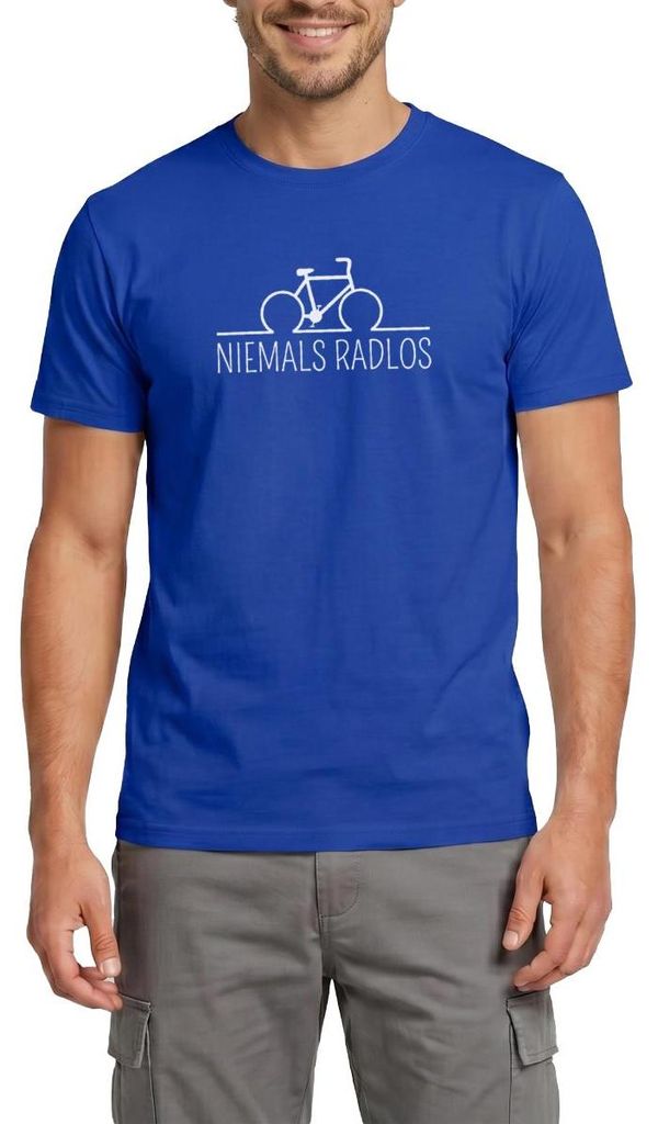 Spreadshirt Niemals Radlos Geschenk Fahrrad Radsport Bike Männer T-Shirt, XXL, Dunkelblau