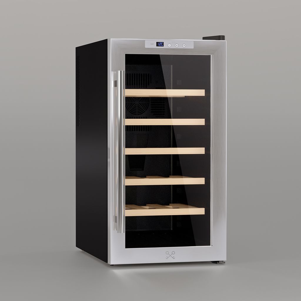 Les Petits Champs Weinkühlschrank CAVC18 / 18 Flaschen / 11°C - 18°C / Digitales Bedienfeld /5 Böden