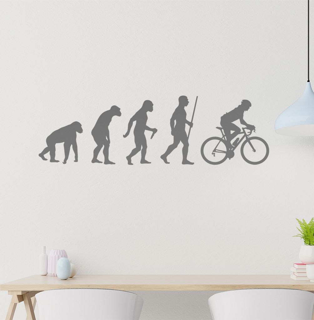 Rennrad Fahrrad Evolution Wandtattoo Wandaufkleber Wall Sticker - Dekoration, Küche, Wohnzimmer, Schlafzimmer, Badezimmer