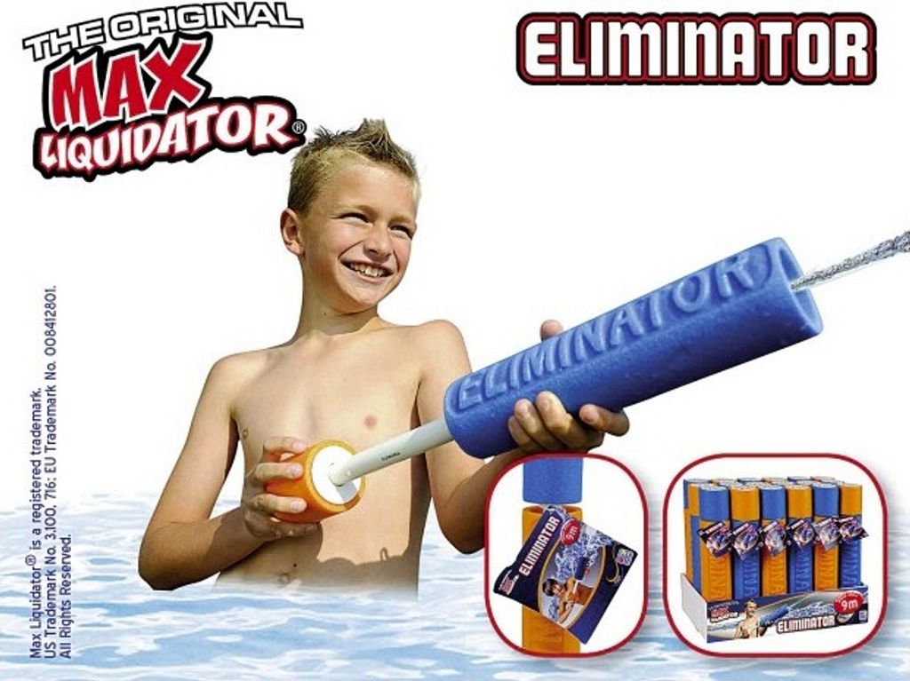 Wasserkanone 'Eliminator' aus Schaumstoff, ca. 32 cm, blau/orange (1 Stück)