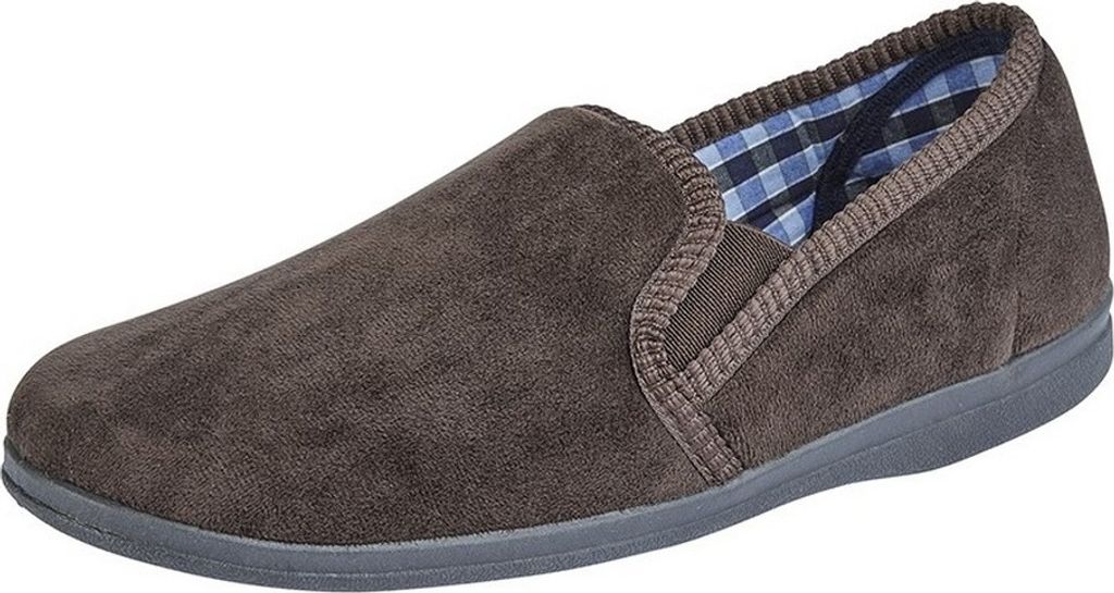 Sleepers - Herren Hausschuhe "Wilson", Velours DF2000 (40,5 EU) (Braun)