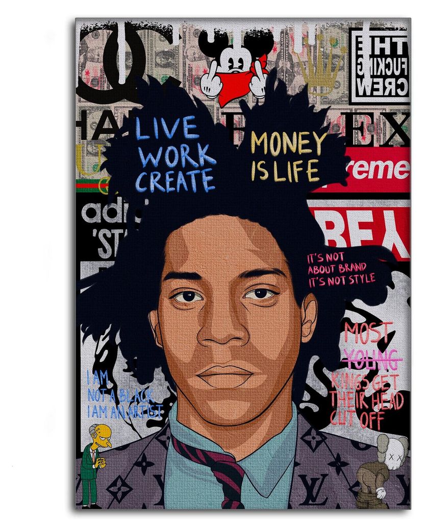 Basquit - Leinwandbild Pop Art: 20x30 cm / Leinwand / Ohne Rahmen