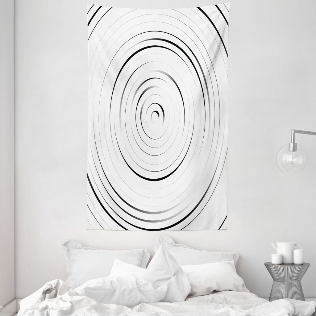 ABAKUHAUS Weiß Wandteppich und Tagesdecke, Moderne Sesign Muster aus Weiches Mikrofaser Stoff Waschbar ohne Verblassen Digitaldruck, 140 x 230 cm,...