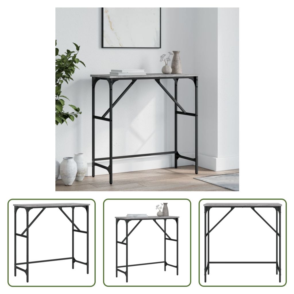 The Living Store Konsolentisch Grau Sonoma 75x32x75 cm Holzwerkstoff