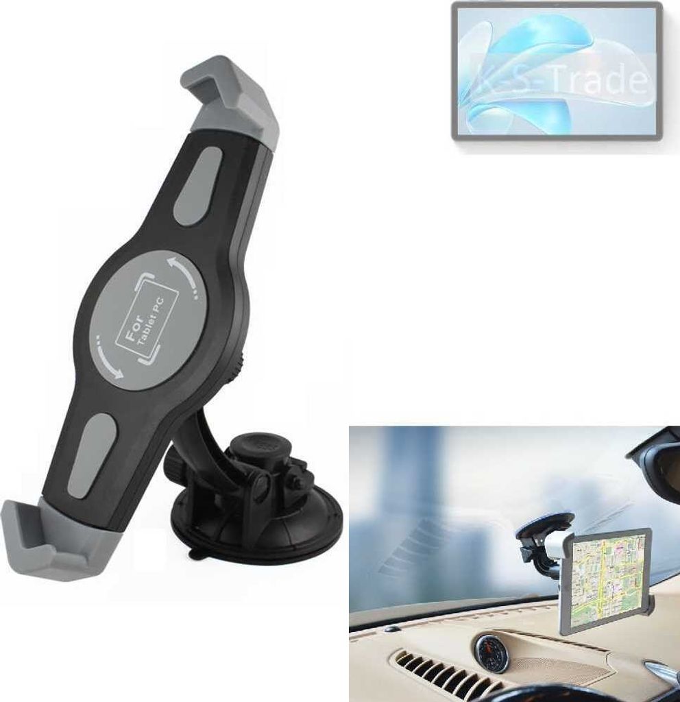 K-S-Trade Scheiben-Halterung für Tablets kompatibel mit Chuwi Hi10 Xpro KFZ Tablet Saugnapf Auto Halterung Windschutzscheibe Holder Halter
