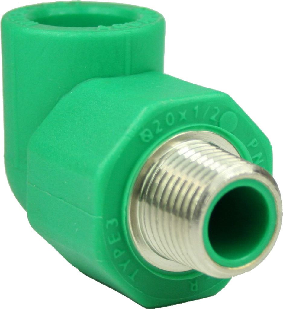 PPR Aqua-Plus Fusiotherm 90° Winkel Aussengewinde 20mm-1/2 Zoll, Wasserrohr, Heizungsrohr