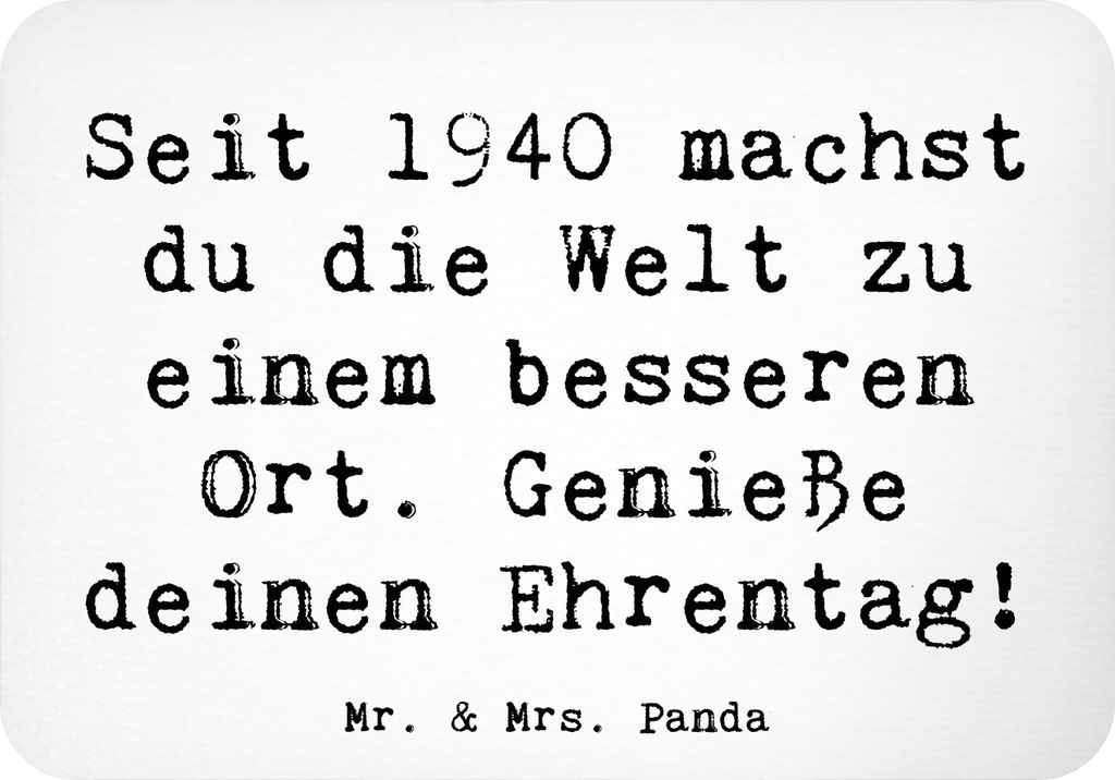 Mr. & Mrs. Panda magnet Spruch 1940 Geburtstag - Weiß - Geschenk, seit, Kühlschrankmagnet, Pinnwandmagnet, genieße deinen Ehrentag, Notizhalter,...
