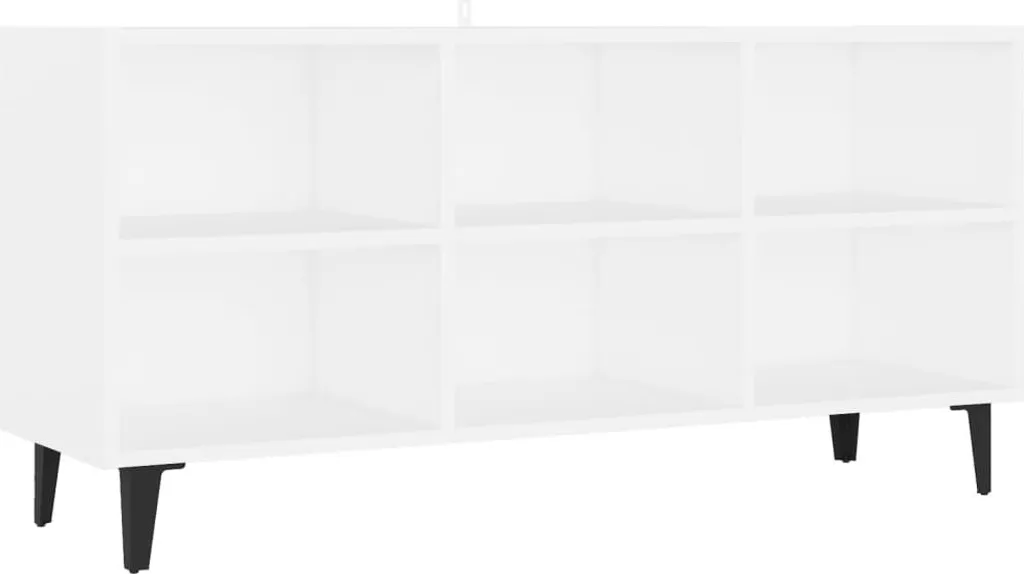 Mobiletto TV Bianco vidaXL con Gambe Ferro Industriali 103,5x30x50