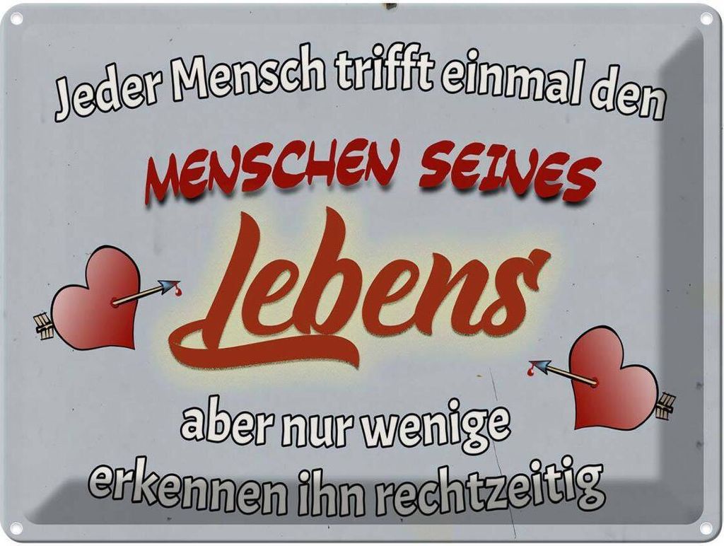 vianmo Blechschild 30x40 cm jeder Mensch trifft einmal den Spruch Zitat