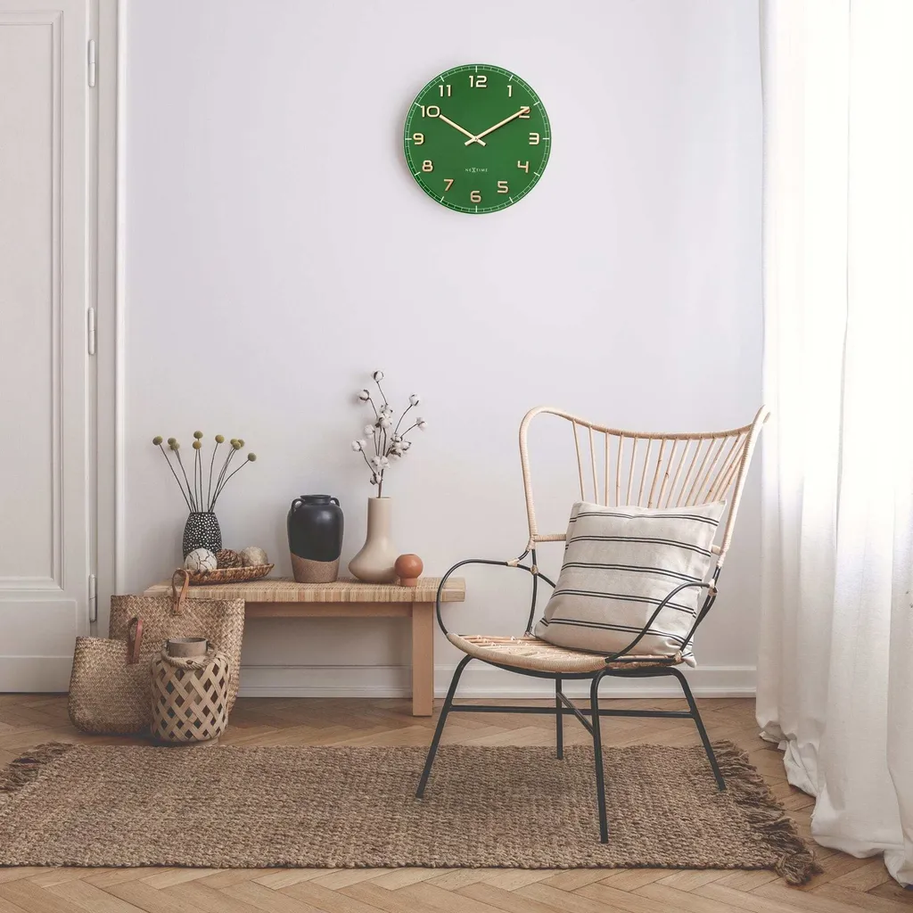 Horloge murale NeXtime 3314GC Classy Medium 40cm verte design chic