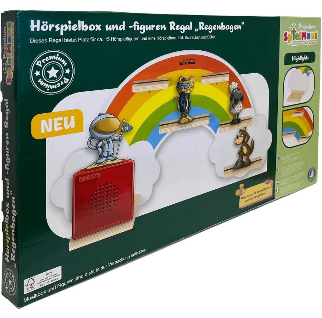 SMH Hörspielbox+Figuren Regal Regenbogen