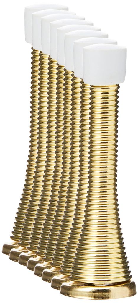 Türstopper aus verzinktem Messing mit Feder, weiß, 8 Stück