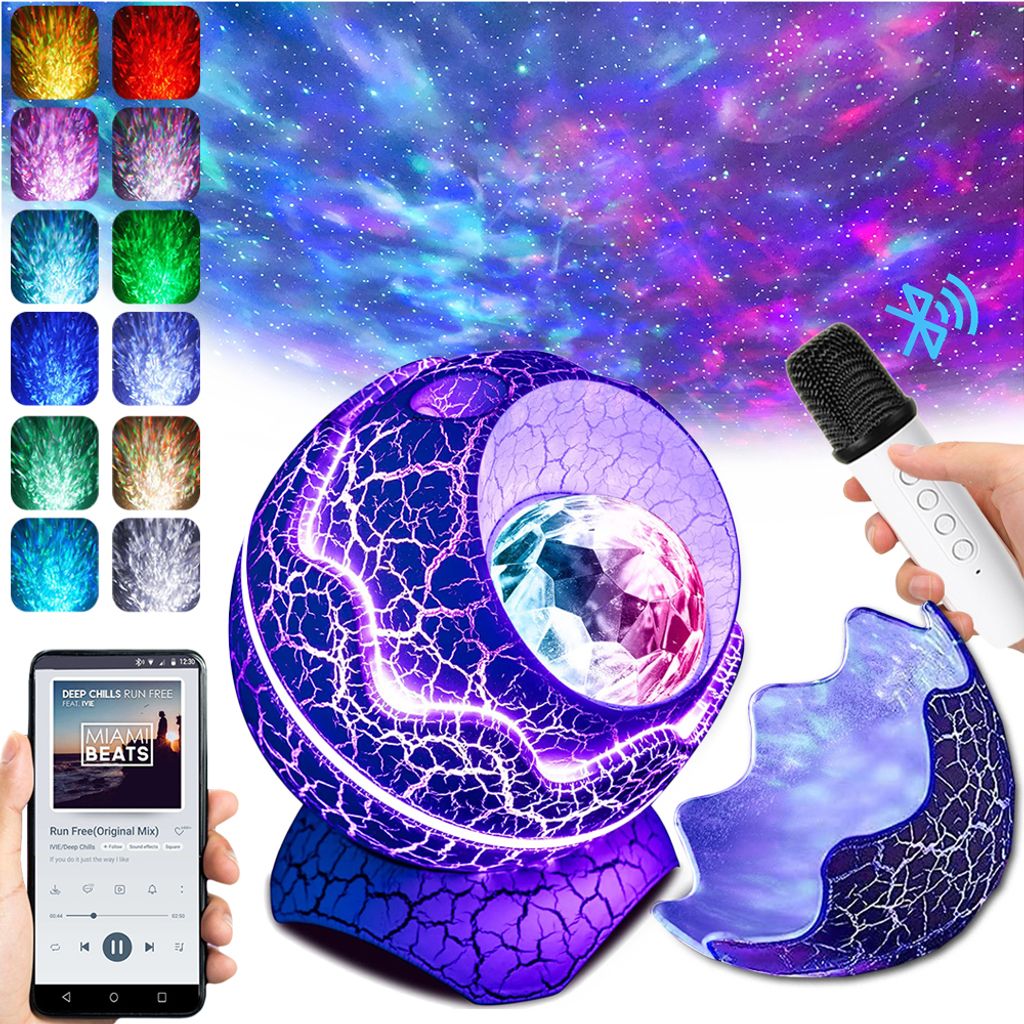 Led Sternenhimmel Projektor Kinder, Dinosaurier Ei Galaxy Projector Sternenprojektor Mit Fernbedienung Und Bluetooth Lautsprecher, Weißes Rauschen...