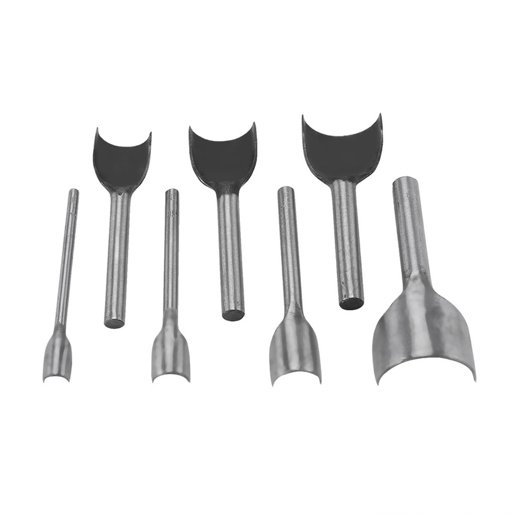 7-teiliges DIY Lederwerkzeug Set - Halbrunder Lochstich und Image du produit 