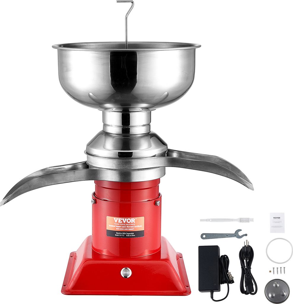 VEVOR Elektrischer Milchabscheider Zentrifugalabscheider 30 W, Milchzentrifuge Separator 100 L/Std. Milchcremetrenner, 10500 U/min Multifunktionale...