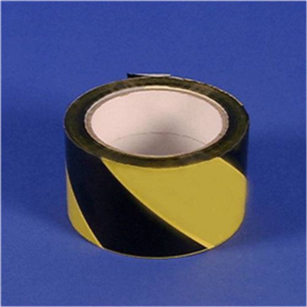 PVC-Warnband linksweisend, Folie, Gelb-Schwarz, 50 mm x 66 m